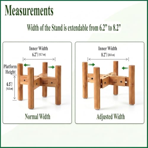 Dog Bowl Stand - Raise, Elevate Bowls to 9-inch High - Adjustable, Fits 6 up to 8-inch Medium Dog Food/Water Feeders, Dishes and Fountains - Durable Bamboo - color: Bamboo, size: For Medium Dogs - 9 inch Height