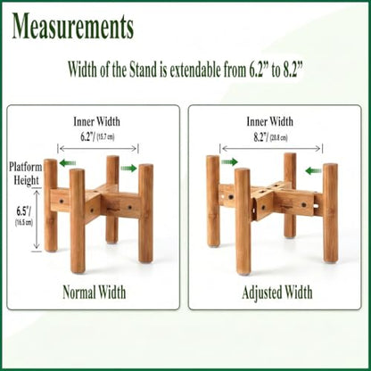 Dog Bowl Stand - Raise, Elevate Bowls to 9-inch High - Adjustable, Fits 6 up to 8-inch Medium Dog Food/Water Feeders, Dishes and Fountains - Durable Bamboo - color: Bamboo, size: For Medium Dogs - 9 inch Height
