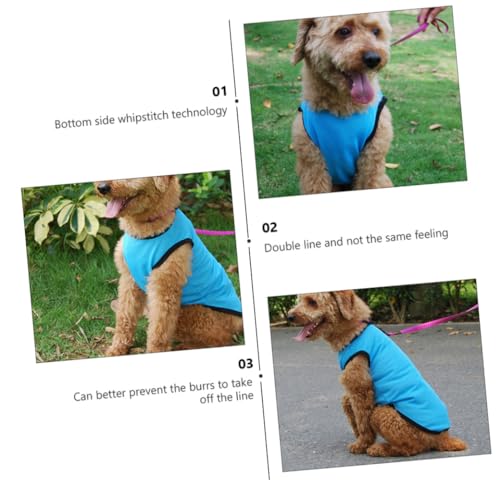 VALICLUD Pet Dog Vest Breathable Mesh Cooling Sleeveless Puppy Shirt Blue M for Summer Wear