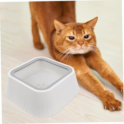 Toddmomy Floating Pet Water Bowl for Cats and Small Dogs Spill Design Material for Home Use - color: White