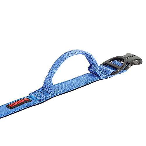 KONG Ultra Durable Padded Comfort Handle Dog Collar (Large, Blue)