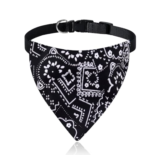Halloween Bandana for Dogs Cats Puppy Bandanas for Boys Girls Halloween Pet Accessories for Dogs Cats Black Handkerchief for Dogs Cats Puppy Cat Dog Collar Bandanas for Halloween Accessories for Pet - color: black