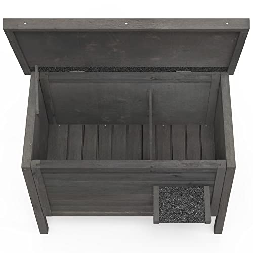 GDLF Outdoor Cat House Feral Cat Enclosure 100% Insulated All-Round Foam Weatherproof Solid Wood Large Size for Multiple Felines 34.5" L*21.5" W*27.2" H - style: Feral Cat Shelter