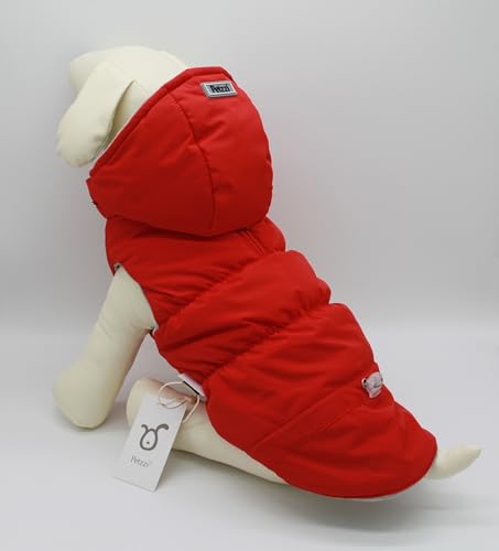 Warm Dog Coat Jacket with Detachable Hood Harness Hole Winter Coat Pet Clothes Dog Cold Weather Coats Cozy Snow Jacket Vest for Small Medium Large Dogs - Blake (Red, Medium) - color: Red, size: Medium
