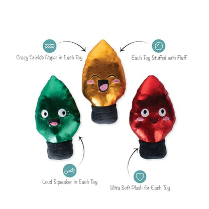 Fringe Studio Plush Dog Toy Set, Light Up My Life, 3 Piece Set, Pet Shop Collection (662060) - color: Llight up my Life