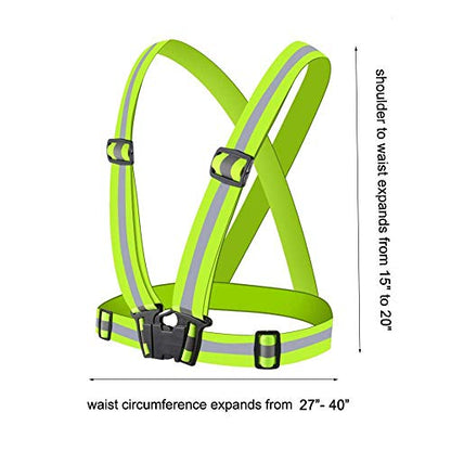 Chiwo Reflective Vest Running Gear 2Pack, High Visibility Adjustable Safety Ves for Night Cycling,Hiking, Jogging,Dog Walking - color: Green