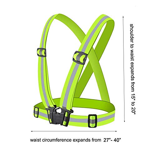 Chiwo Reflective Vest Running Gear 2Pack, High Visibility Adjustable Safety Ves for Night Cycling,Hiking, Jogging,Dog Walking - color: Green Pink