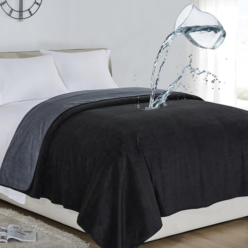 Softan Waterproof 100% Leak Proof Blanket for Baby Adults Pets Dogs Cats, Pee Proof, 3 Layer Protector for Bed, Sofa Couch and Other Furniture, 70"x90", Charcoal | Black, Reversible Lightweight - color: Charcoal|black, size: 70"x90"