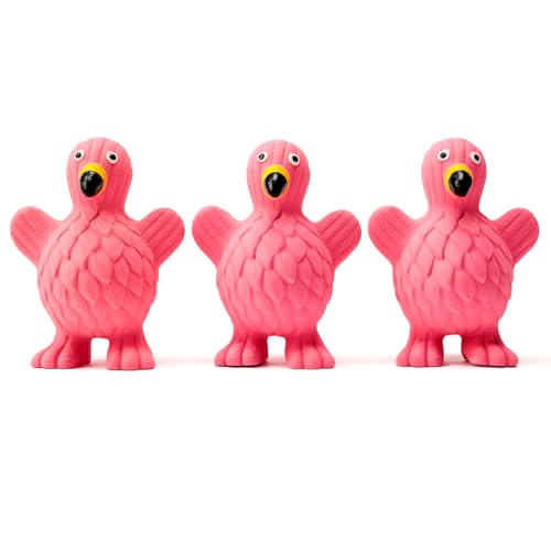 Squeaky Dog Toys for Medium Dogs, Soft Latex Squeaky Dog Ball, Cute Funny Squeak Flamingo Pet Toys - color: Flamingo - 3 Pack, size: Medium