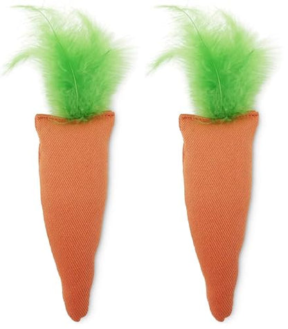 OurPet's 100-Percent North American Catnip Filled Carrot Cat Toy 24 Karat (Pack of 2) - size: 1 (Pack of 2)
