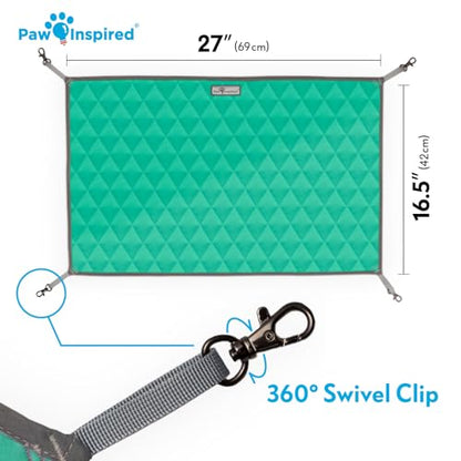 Paw Inspired Hanging Fleece Hammock for Ferrets, Rats, Chinchillas, Sugar Gliders, Cats, Small Pets | Hideout Toy for Guinea Pigs, Hamsters | Swivel Clips for Small Animal Cages (Gray/Green) - color: Gray/Green