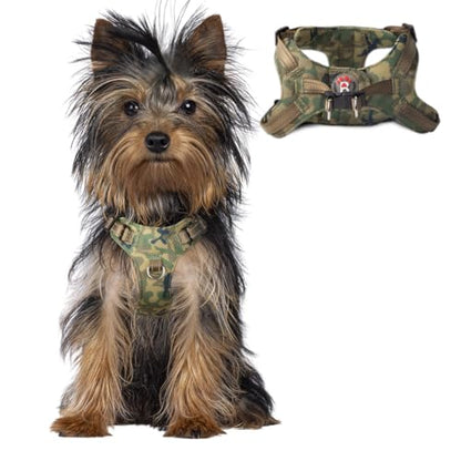 Dog Harness Step in Dog Vest Harness, Reflective Adjustable Puppy No Pull Harness Breathable Soft for Small and Medium Dogs Cats, Camo, XXS - color: Camo, size: XX-Small