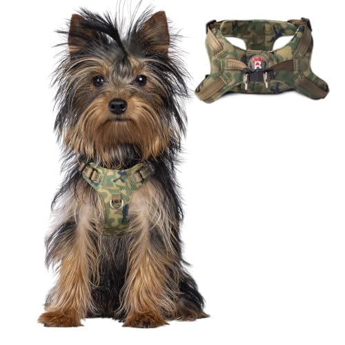 Dog Harness Step in Dog Vest Harness, Reflective Adjustable Puppy No Pull Harness Breathable Soft for Small and Medium Dogs Cats, Camo, XXS - color: Camo, size: XX-Small