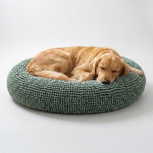Muddy Mat® Cloud K-9 Bed for Dogs & Cats, Soft & Relaxing Donut Dog Bed, Chenille Material, Removable Cover, Washable & Dryer Safe–Seafoam Green Large(40'x40') - color: Seafoam Green, size: Large (40''X40'')