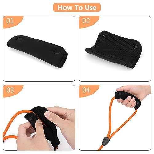 2PCS Dog Leash Grip Handle Sleeve - Leash Wrap - Soft Velvet & Polyester Mesh Ensure Comfortable Grip - Dog Leashes/Box/Bag Handle Cover Protection Pads(Black) - color: Black