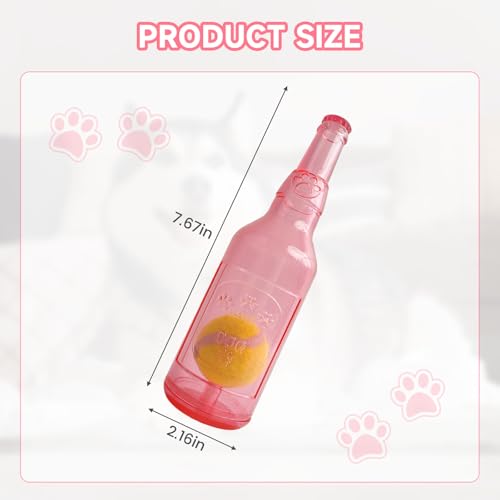 Water Bottle Dog Toy,Dog Toys for Aggressive Chewers,Water Bottle with Tennis Ball,Suitable for Small and Medium Pets to Exercise Outdoors(Red) - color: Red