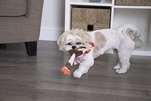 goDog Checkers Just for Me Skinny Rooster Squeaky Plush Dog Toy, Chew Guard Technology - Brown, Mini - color: Checkers - Skinny Rooster (Brown), size: Mini