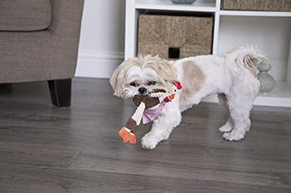 goDog Checkers Just for Me Skinny Rooster Squeaky Plush Dog Toy, Chew Guard Technology - Brown, Mini - color: Checkers - Skinny Rooster (Brown), size: Mini