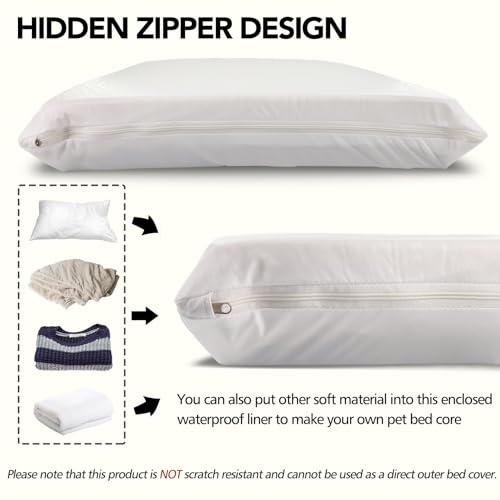 Waterproof Dog Bed Liner, Washable Replacement Cover Reusable Pet Pee Water Resistant Proof with Zipper, Liner Only 20x15 inch - size: 20x15x3 inch