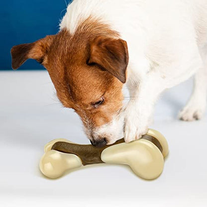 Sosation Bones Shaped Dog Toys for Aggressive Chewers, 2 Pack Christmas Dog Chew Toys Puppy Teething Nylon Beef Flavor for Large/Medium/Small Puppies Breeds(Hind Leg Bone,Large, Small) - size: Large, Small, style: Hind Leg Bone