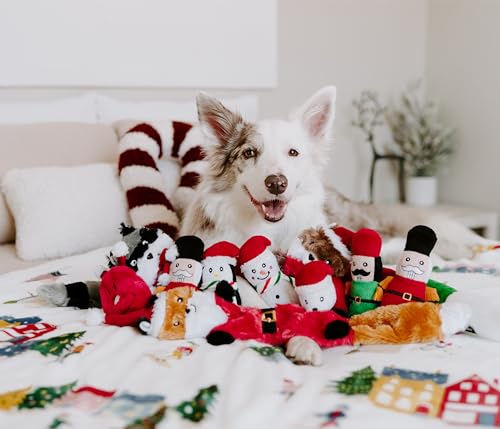 ZippyPaws Skinny Peltz - No Stuffing Dog Toys to Keep Them Busy, for Medium and Large Dogs, Squeaky Unstuffed Chew Toys for Pets, Soft Plush Variety Pack, Fox, Raccoon, & Squirrel - Holiday 3-Pack - style: Santa Fox, Raccoon, and Elf Squirrel - Large (3-p