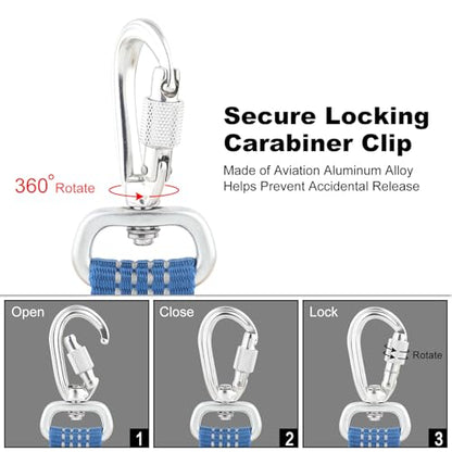 Plutus Pet Heavy Duty Dog Leash with Lockable Aluminum Carabiner, 4/6 Feet Long, Double-Sided Reflective Nylon, Padded Handle, for Puppy, Small, Medium and Large Dogs (Blue, 4/5" x 4') - color: Blue, size: 4/5" x 4'