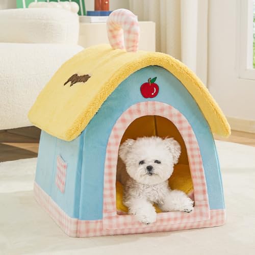 Self-Warming Fluffy Cat Bed House for Indoor Cats - Semi-Enclosed Luxury Pet Cave with Plush Nest for Small Medium Dogs & Cats, Winter Warm Cozy Bed (01,Large) - color: 01, size: Large