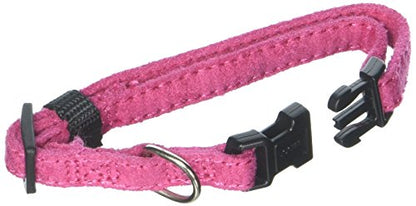 Dogline 3/8 x 7 to 11" Comfort Microfiber Soft Padded Pet Puppy Dog Collar, X-Small, Pink - color: Pink, size: W 3/8" L 7"-11"