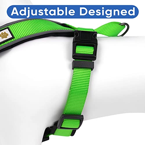 Pawtitas Reflective Padded Dog Harness for X-Small Dogs – Adjustable Puppy Step-in Vest | Fits Chest 14–18 in | No Pull Training Harness | XS | Green - color: Green, size: X-Small (Pack of 1)