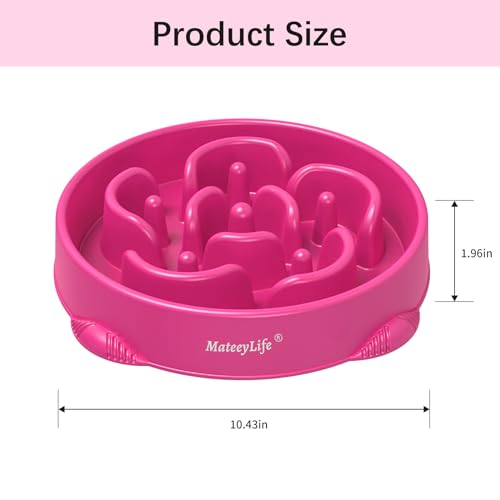 MateeyLife Large Slow Feeder Dog Bowls, Anti-Choking Puzzle Dog Food Bowls, Anti-Slip Interactive Feeding Slow Down Eating, Bloat Stop Maze Dishes for Large Breeds 4 Cups Purple - color: J-Purple, size: Large