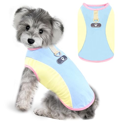 Dog Cooling Vest with D-Ring Dog Tshirt Sun Protection Small Puppy Clothes for Girls Boys Stretchy Shirts for Dogs Lightweight Breathable Shirt French Bulldog Frenchie Dachshund Clothes - color: 1Pack Blue, size: Xx-large
