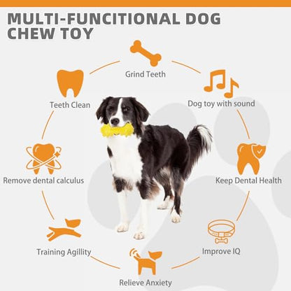 KOOLTAIL Floating Dog Toys for Swimming Pool,Summer Bumper Toy for Water,Indestructible Dog Toothbrush Chew Toy,Interactive Training Squeaky Toys for Aggressive Chewers Small Medium Large Dogs,Yellow - color: Yellow