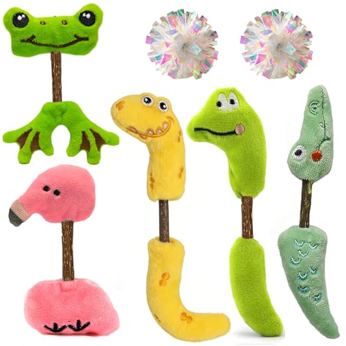 Interactive Cat Toys Set, Silvervine Chew Sticks and Cat Crinkle Balls, Indoor Cat Toys for Exercise and Dental Care, for All Cat Breeds (7 Pack) - color: 7 Pack