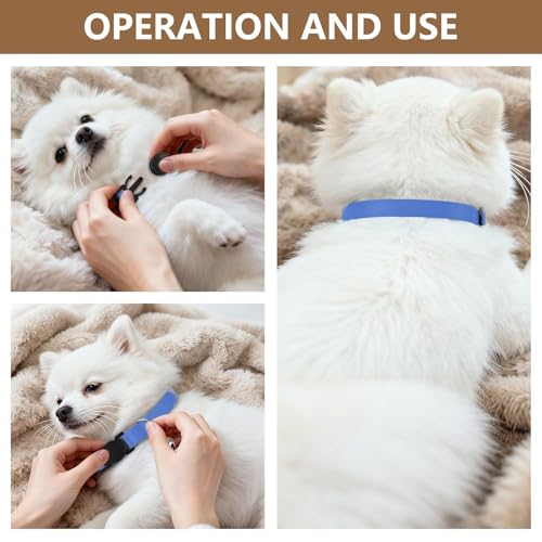 Pet Collars 2 Pack Comfortable Cat Collar Adjustable Length 10.6" to 17.1" - color: Salvia Blue