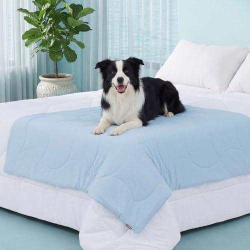 ZOMISIA Premium Cooling Blanket for Large Dogs - Q-MAX>0.5 Cold Breathable Washable Extra Large Pet Mat, Travel Soft Dog Summer Essentials, Blue, 50"x60" - color: Blue, size: XL(50x60")