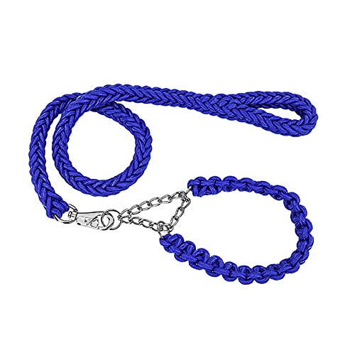 Love Dream Dog Collar and Leash Set, Heavy Duty Nylon Braided Rope Strong 4 FT Dog Leash and Martingale Training Collar for Small Medium Large Dogs Training and Walking (Blue) - color: Blue, size: Medium (Thick 1.5cm)