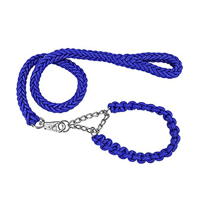 Love Dream Dog Collar and Leash Set, Heavy Duty Nylon Braided Rope Strong 4 FT Dog Leash and Martingale Training Collar for Small Medium Large Dogs Training and Walking (Blue) - color: Blue, size: Medium (Thick 1.5cm)