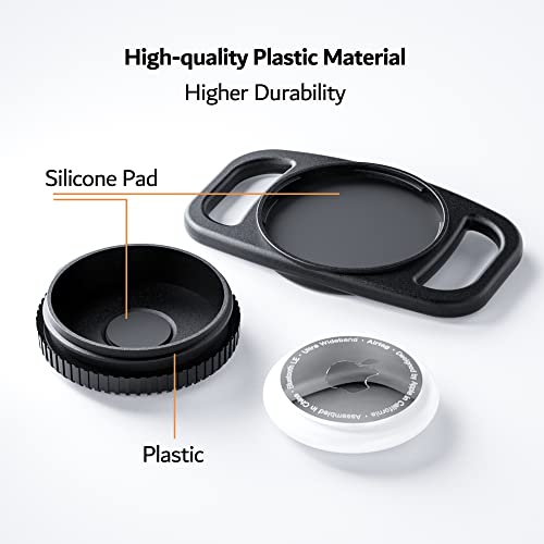 PZOZ Waterproof Case Dog Collar Holder (2 Pack) for Apple AirTag Gen 1/2, Plastic & Silicone Pet Collar Case Anti-Lost Air Tag Cover Holder for Cat Dog GPS Tracker
