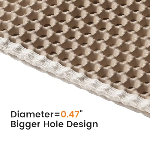 Roaringkitty Cat Litter Mat with Dual EVA Layer Design – Soft, Easy to Clean, Waterproof,Durable, and Non-Slip – Perfect for Cats (khaki, Large 26x19.6 inch) - color: khaki, size: Large 26x19.6 inch