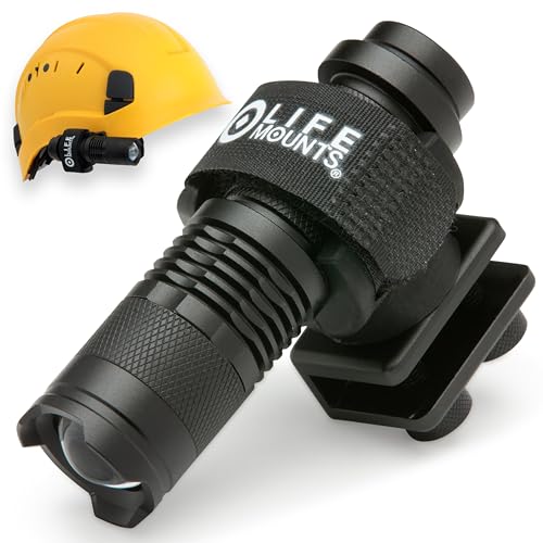 Life Mounts Firefighter Helmet Light - 3.5"x1.5", White LED - 360° Rotation Side Mount Hard Hat Light - Quick Detach & Handheld Fire Helmet Flashlight - Weatherproof Headlamp for Hard Hat Brim - color: White LED, size: 3.5"x1.5" - Tactical Helmet Light