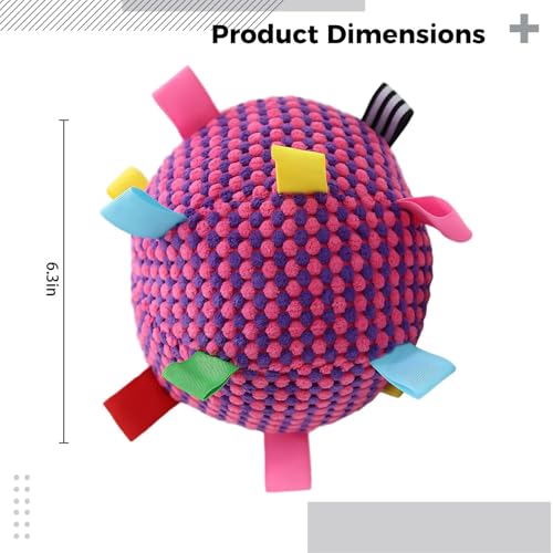 BOSREROY Interactive Dog Ball Toy, Fetch, Soft 6.3 in / 16 Cm Pet Plush
