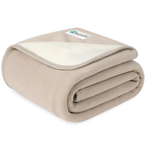 PetAmi Waterproof Dog Blanket for Small Medium Pets Dogs Cats, Pet Couch Cover Protector for Furniture, Reversible Washable Soft Fleece Cat Blanket for Bed Couch Sofa, 29x40 (Taupe/Beige) - color: Taupe/Beige, size: Medium (29x40)