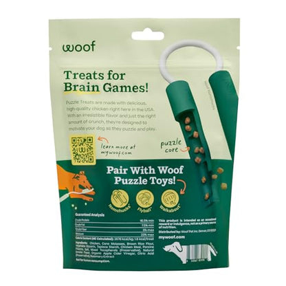 WOOF Air-Dried Puzzle Treats - Refill Treats Sized Puzzle Toys - The Perfect Dog and Puppy Training Treats - Made with Real Chicken - 5 oz
