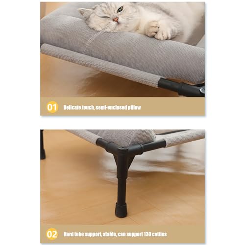 Elevated Dog Beds - Cooling Breathable Outdoor Dog Bed, Washable Pet Sofa for Sleeping Play | Summer Hot Weather Puppy Senior Kitty Bunny Home Bedroom Living Room Offices Patio Backyard - color: Gray