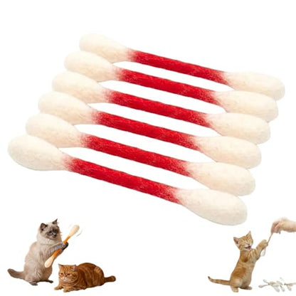 Giant Cotton Bamboo Cat Toy, Soft Cotton Swab Style Kicker Toy for Cats and Kittens, Fun Interactive Catnip Toy, Durable Swab Shape Cat Toy (E) - color: E