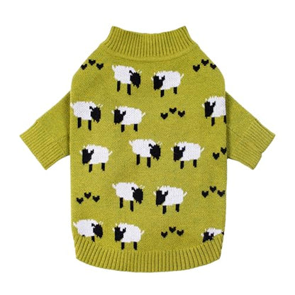 Fitwarm Funny Sheep Dog Sweater, Thermal Winter Clothes for Small Dogs - Boy & Girl - Holiday Clothes - Pullover Jumper - Pet Outfit - Black, Green, White - Medium - color: Sheep, size: Medium