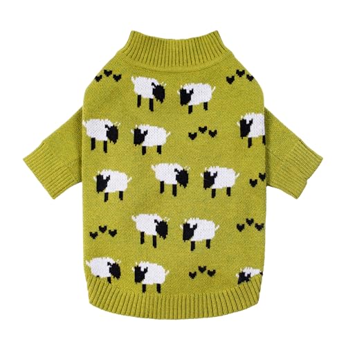 Fitwarm Funny Sheep Dog Sweater, Thermal Puppy Winter Clothes for Small Dogs, Girl & Boy, Holiday Dog Pullover, Pet Outfit in Black, Green & White, XS - color: Sheep, size: X-Small
