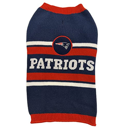 NFL New England Patriots Dog Sweater, Size Extra Small. Warm and Cozy Knit Pet Sweater with NFL Team Logo, Best Puppy Sweater for Large and Small Dogs - color: New England Patriots, size: X-Small