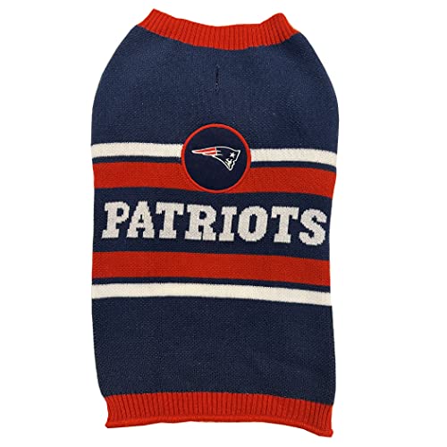 NFL New England Patriots Dog Sweater, Size Small. Warm and Cozy Knit Pet Sweater with NFL Team Logo, Best Puppy Sweater for Large and Small Dogs - color: New England Patriots, size: Small