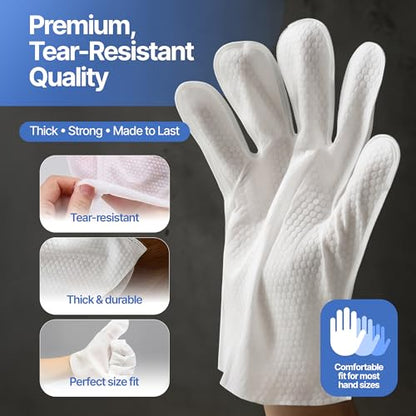 Pet Cleaning Glove Wipes for Dogs & Cats - Hypoallergenic Coconut Infused Extra Thick Dog Washing Gloves - Deodorizing Grooming Mitts - Puppy and Cat Cleaning Wipes - 20 Count
